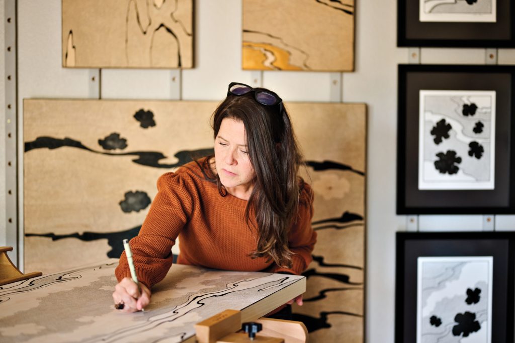 Whidbey Island Artist Leslie Stoner: Maze Paintings and Wood Grain Art | Seattle Art Source