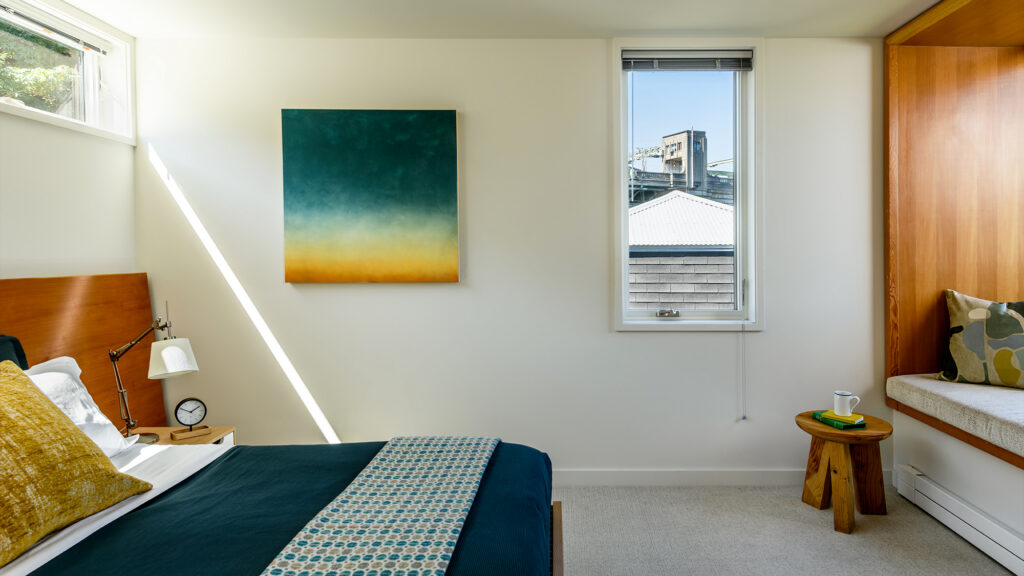 bedroom image with artwork from ericka wolf